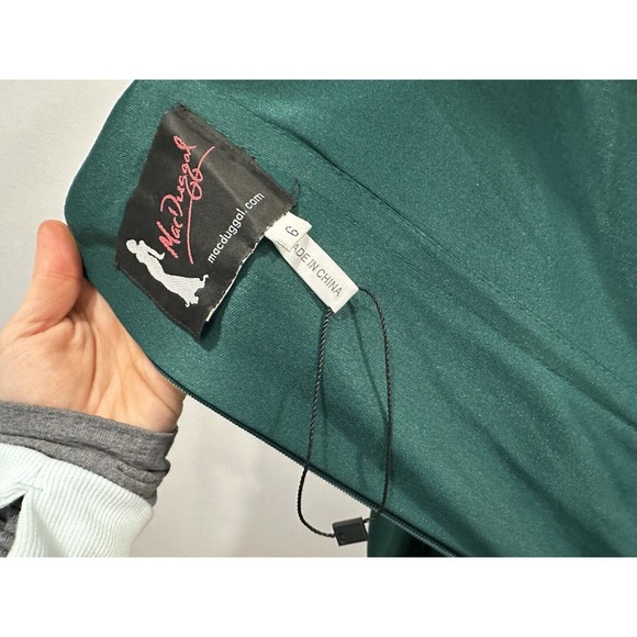 Mac Duggal 12231 One Shoulder Beaded Cuff Dress Emerald Green Size 6 NWOT - Picture 7 of 8